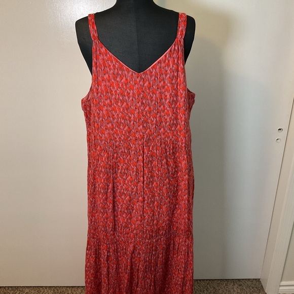 15. Joie Pink Tiered Maxi Sundress Plunge Neckline Resort Wear Size XXL - Picture 11 of 12